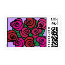 Pink & Purple Rose Bouquet postage