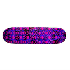 Pink & Purple Skulls Skateboard Deck