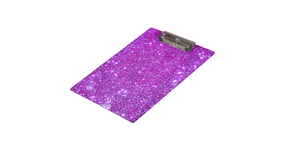 Pink Purple Sparkle Glitter Girly Clipboard 4 Zazzle