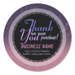 Pink purple Stars Business Thank You Sticker