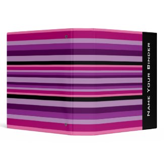Pink & Purple Stripes Binder binder