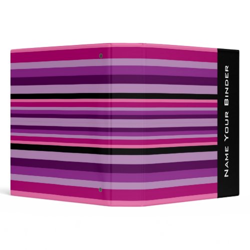 Pink & Purple Stripes Binder