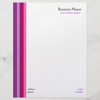 Pink/Purple Stripes Business Letterhead Template letterhead