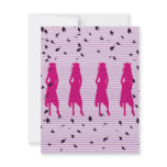 Pink&amp;Purple Stripes Graduation Party Invite