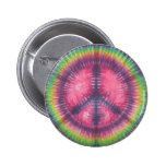 Pink & Purple Tie Dye Peace Sign Flair Button