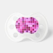 Pink Purple Tiled Mosaic Squares Pattern Pacifier