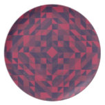 Pink Purple Triangle Pattern Party Plate
