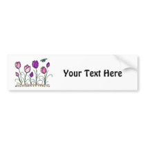 Pink & Purple Tulip Garden Bumper Sticker