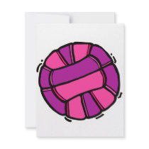 Pink & Purple Volleyball Personalized Invitations