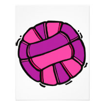 Pink & Purple Volleyball Personalized Invitations