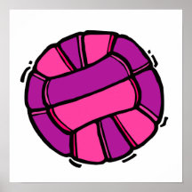 Pink & Purple Volleyball Posters