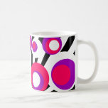 pink purple white dots Black Burst Coffee Mug