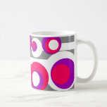 pink purple white dots Gray Stripes Coffee Mug
