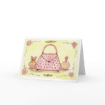 Pink Purse Shower Thank you Invitation Party Card