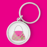 Pink Purse With Green Key Chains