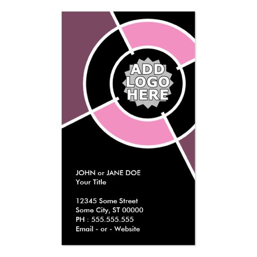 pink QR code and logo target Business Card (back side)
