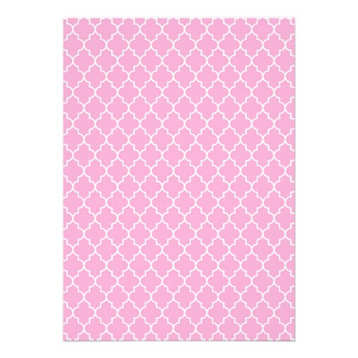 Pink Quatrefoil Wedding Invitations