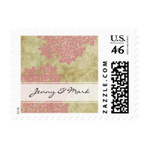 Pink Queen Ann's Lace Vintage Wedding Postage
