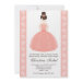 Pink Quince Dress Brunette Quinceanera Invitations invitation