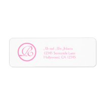 Pink "R" Monogram Return Address Label