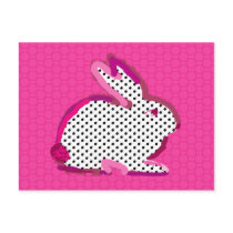 'pink rabbit' digital painting Postcard