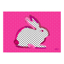'pink rabbit' digital painting poster posters