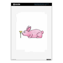 Pink Rabbit with Flower. iPad 3 Decals
