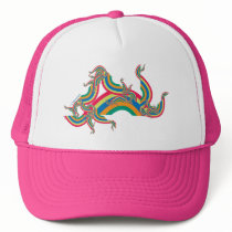 pink rainbow pattern hat