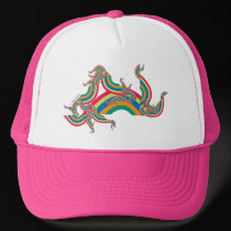 pink rainbow pattern hat