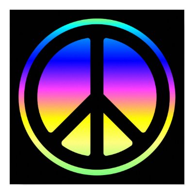 Pink Rainbow Peace Symbol Poster by designs4you