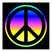Pink Rainbow Peace Symbol Poster posters by designs4you Pink Rainbow Peace Symbol Poster posters