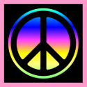 Pink Rainbow Peace Symbol Poster posters