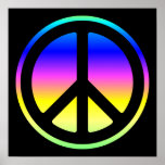 Pink Rainbow Peace Symbol Poster