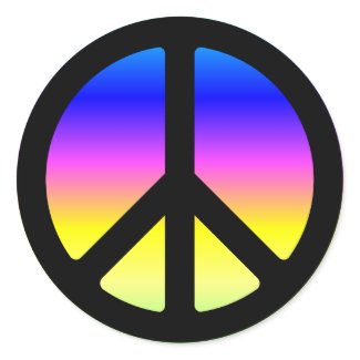 Pink Rainbow Peace Symbol Stickers sticker
