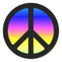 Pink Rainbow Peace Symbol Stickers by designs4you Pink Rainbow Peace Symbol Stickers