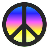 Pink Rainbow Peace Symbol Stickers