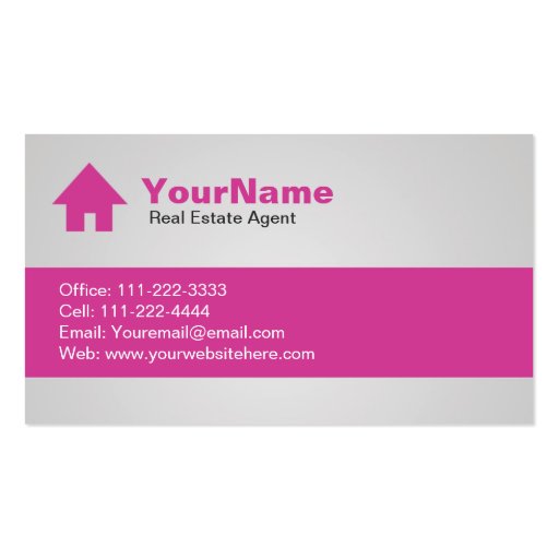 Pink Real Estate Business Cards (back side)