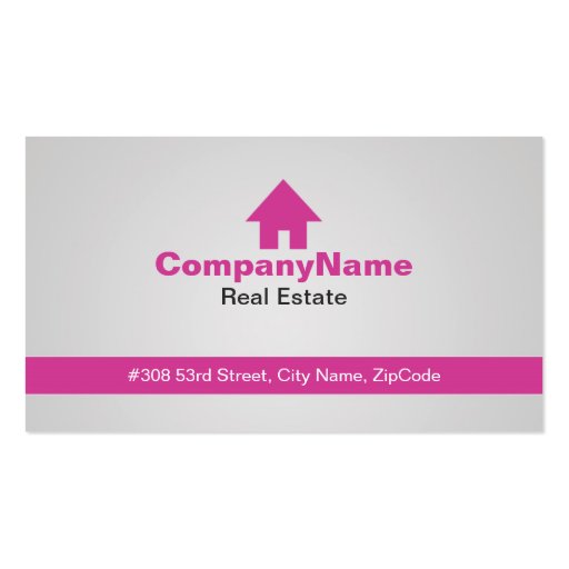 Pink Real Estate Business Cards (front side)