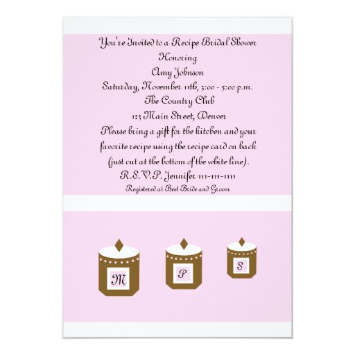 Pink Recipe Card Recipe Bridal Shower Invitation Personalized Invite Pink Recipe Card Recipe Bridal Shower Invitation Personalized Invite