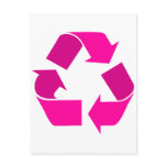 pink recycle symbol post card