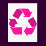 pink recycle symbol post card
