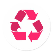 pink recycle symbol stickers