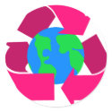 pink recycle symbol sticker