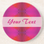pink red abstract beverage coaster
