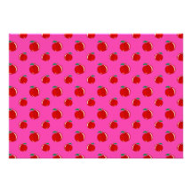 Pink red apple pattern custom announcements