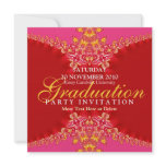 Pink & Red Digi Lace Graduation Invitation