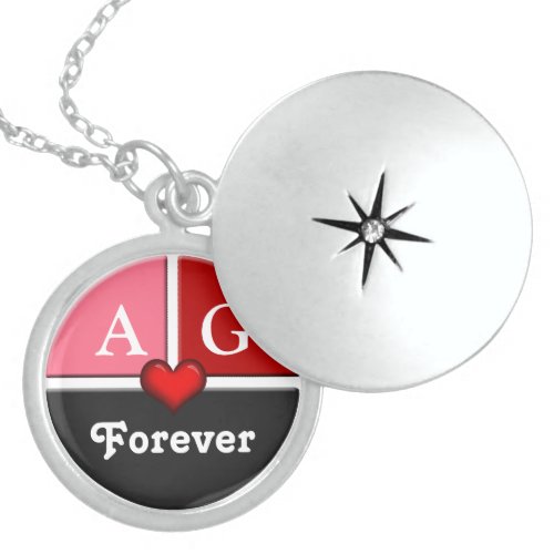 Pink & Red Forever Love Genuine Silver Locket