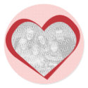 Pink red heart love custom photo Valentine seal sticker