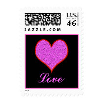 pink red heart postage by DonnaGrayson pink red heart postage