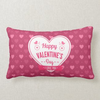 Pink & Red Hearts Valentine’s Day Pillow